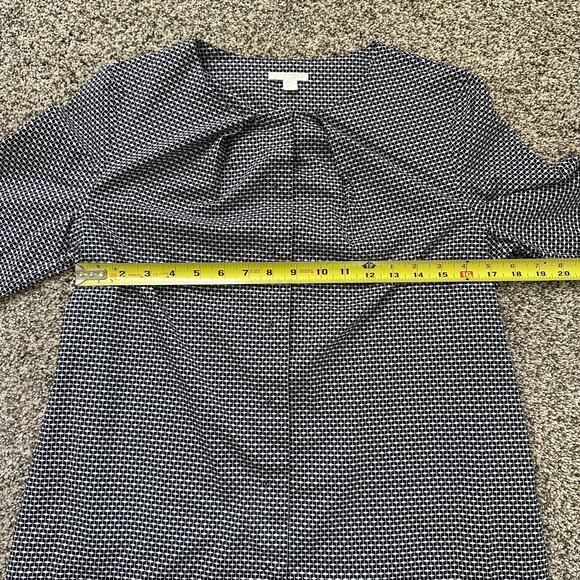 COS navy blue & white button down three-quarter sleeve top size 8 - Picture 10 of 13